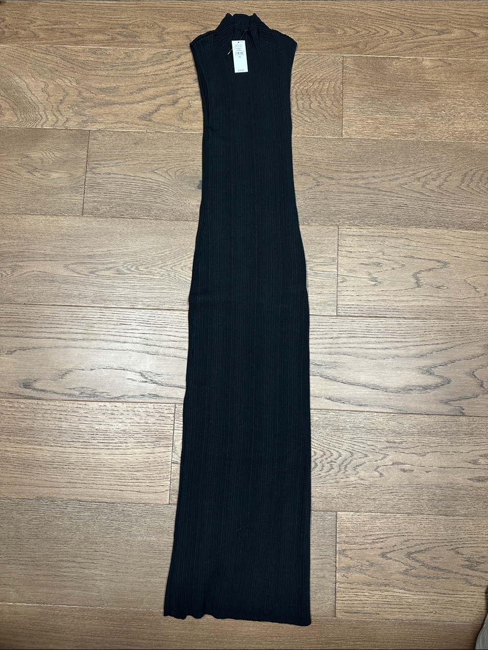 GAP Black Mock Neck Ribbed Sweater Midi Dress